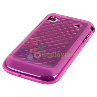   Pink Gel Case Cover Skin+Blue Headset for Samsung Galaxy S 4G T Mobile