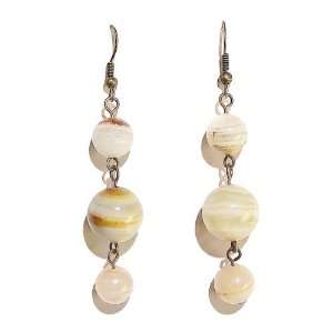   The Black Cat Jewellery Store Calcite & Brass Dangly Earrings Jewelry