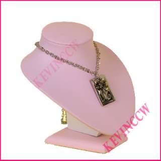 d0 23 pink leatherette bust necklace display stand 6 h