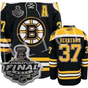  2012 New NHL Boston Bruins#37 Bergeron Black/white/yellow 