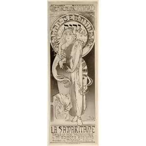 1913 Samaritaine Sarah Bernhardt Mucha Mini Poster   Original Mini 