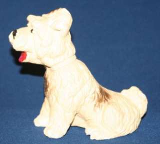 Vintage Cast Plaster Carnival Prize Terrier Dog Statue  