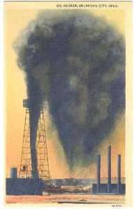 pc3366 postcard Oil Gusher Oklahoma MOBSC  