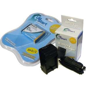  EN EL12 MH 65 Replacement Battery and AC/DC Dual Charger for Nikon 