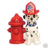 Mwah Kissing Salt Pepper Shakers Dalmatian Fireman Dog  