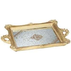  Victoria Small Antique Gold Mirrored Tray