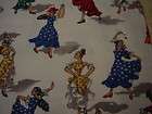 Fabric musical music Flamenco dancers on ivory Spanish items in Music 