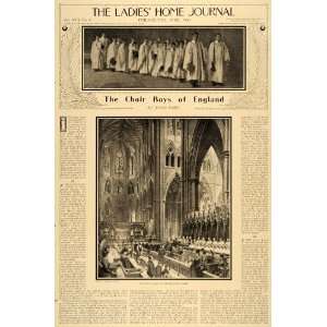   Boys Westminster Abbey Ralph   Original Print Article