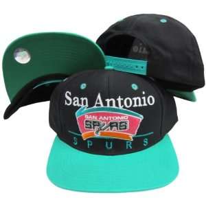  San Antonio Spurs Black/Teal Two Tone Plastic Snapback 