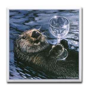 Otter Funny Tile Coaster by  