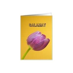  Salamat means Thank you in Filipino   Purple tulip Card 