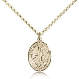 Gold Filled St. Saint Anthony of Egypt Medal Pendant 3/4 x 1/2 Inches 