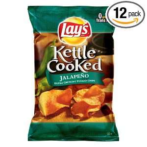 Kettle Lays Jalapeno, 9 Ounce Bags (Pack of 12)  Grocery 
