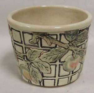 1920s 30s Weller Rosemont Raised Relief Apple 5 Jardiniere  