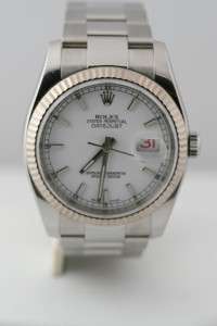 ROLEX 116234 18K White Gold & Stainless Steel Rolex Z Serial Engraved 