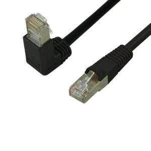   FTP Patch Cord 90 Degree Down to Straight, Black, 3FT Electronics