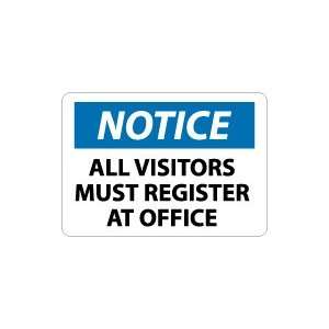   All Visitors Must Register At Office Safety Sign