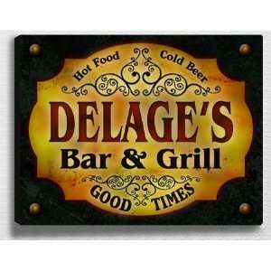  Delages Bar & Grill 14 x 11 Collectible Stretched 