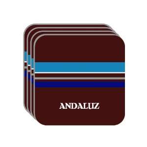 Personal Name Gift   ANDALUZ Set of 4 Mini Mousepad Coasters (blue 