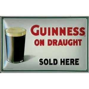  Guinness On Draught (glass) embossed steel sign (hi 2030 