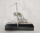 french art deco bronze diana archer statue bourraine 