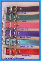 Designer Bling Personalized Leather Dog Collar M, L, XL  