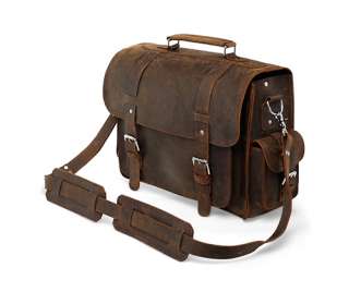   Leather Briefcase Messenger Laptop Bag Satchel Attache Large 16 New