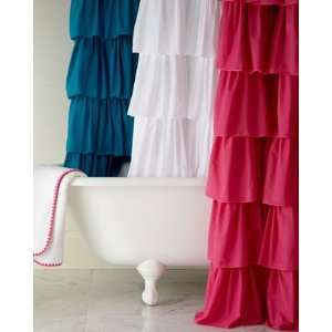  India Rose Ruffle Shower Curtain