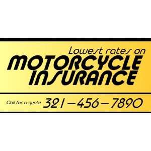  3x6 Vinyl Banner   Insurance Motorcycle Low Rate 