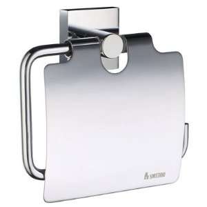  House Toilet Roll Holder with Cover   Polished Chrome 