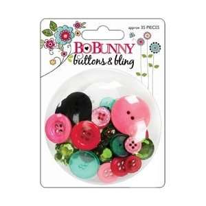  Bo Bunny Petal Pushers Buttons & Bling Approximately 35 