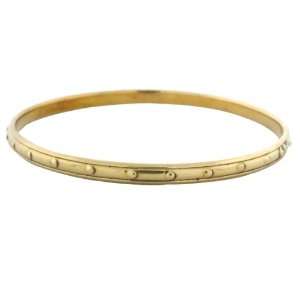  4mm Wide Solid Brass Bangle, Double Walled Dot Desig Top Jewelry