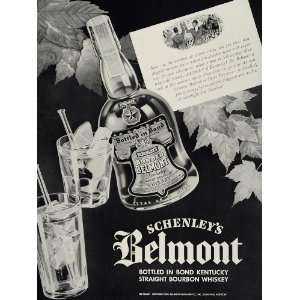  1938 Ad Schenleys Belmont Kentucky Bourbon Whiskey 