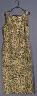 Robbie Bee Size M 8 10 Gold Black Animal Print Silk Dress  
