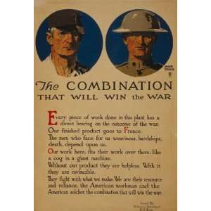  World War I Poster   The combination that will win the war 