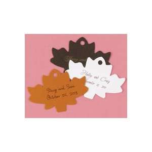  Package of 50 Personalized Leaf Favor Tags   in 3 Colors 