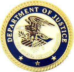 DEPARTMENT OF JUSTICE UNITED STATES LAPEL LOGO PIN  