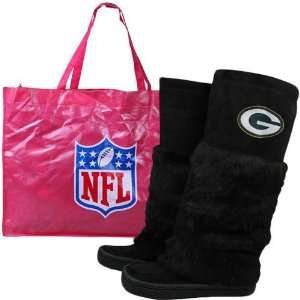   Bay Packers Ladies Black Devotee Knee High Boots