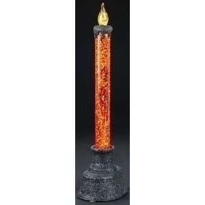   of 4 LED Lighted Orange Halloween Candle Lamps 9.5