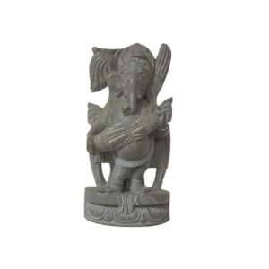   Ganesha Stone Statue Playing Dholak Religious Gift 4