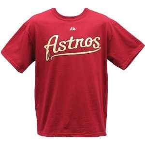Mens Houston Astros #17 Lance Berkman Red Name & Number Tshirt  