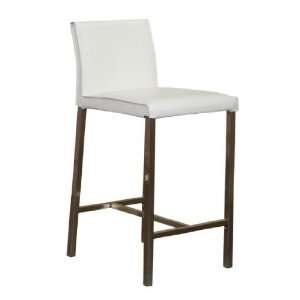  Bonded Leather Bar Stool in White By Diamond Sofa