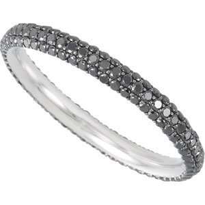   White Gold SIZE 06.50/ 1 CT TW Black Diamond Eternity Band Jewelry