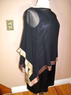 Marina Rinaldi Max Mara Dress + Sheer Kimono Black Silk Outfit MR21/12 