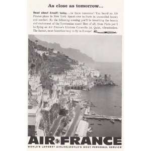  Print Ad 1959 Air France Amalfi Air France Books