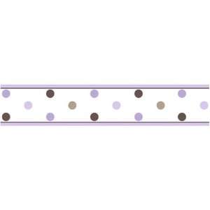 Purple and Brown Mod Dots Baby and Childrens Polka Dot Wall Border by 