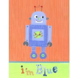  The Little Acorn Wall Art, Blue Robot Baby