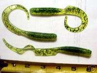 50 CHARTREUSE PEPPER 6GRUBS,Ribbon WORMS,Fishing Lures  