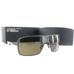   Design P8496 A 6708 Black / Brown Aviator Sunglasses 