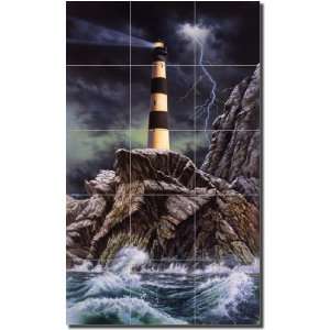 Stormy View by Bruce Eagle   Artwork On Tile Ceramic Mural 30 x 18 